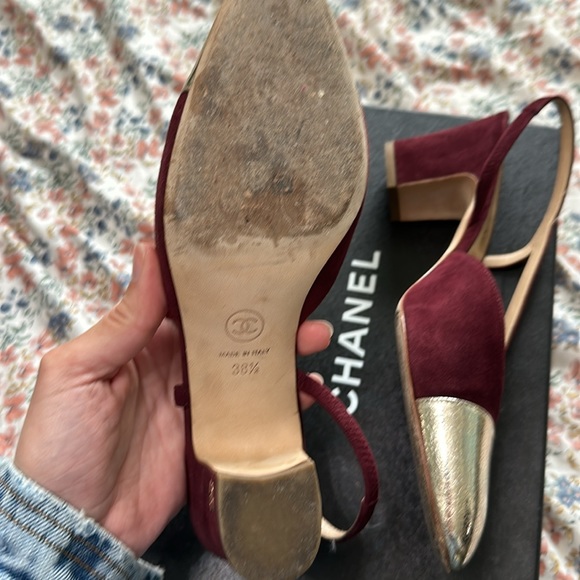 100% Authentic Chanel G31318 Sling backs heels classic style - Picture 5 of 5